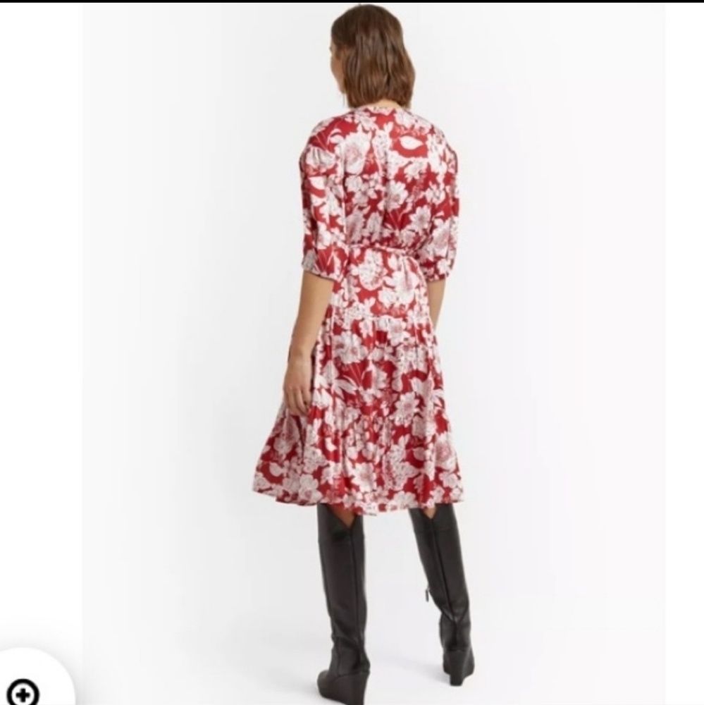 NWT Rebecca Minkoff Red Floral Wrap Dress … - Picture 2 of 16